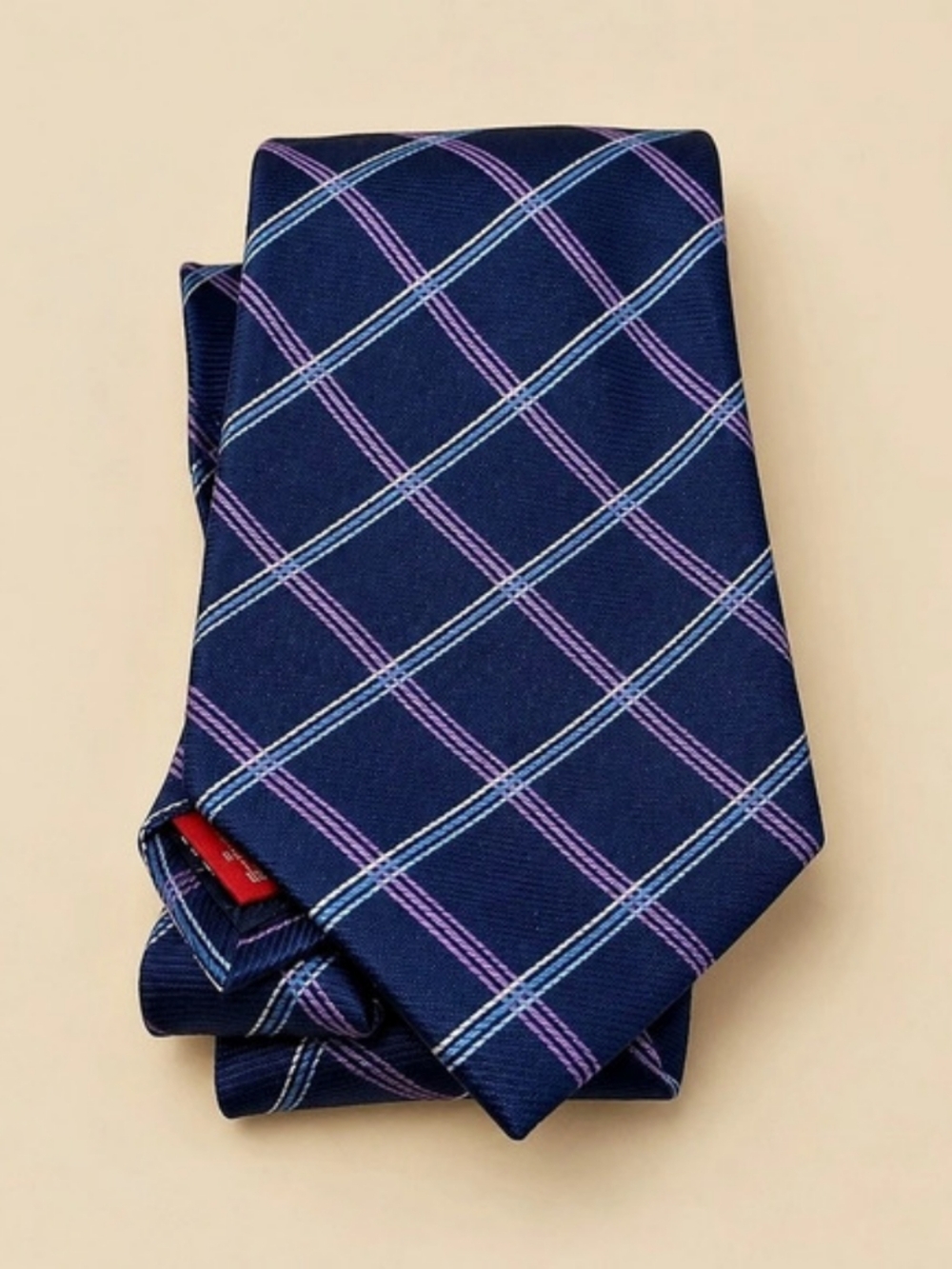 Chaps Plaid Tie in Blue & Pink Like New